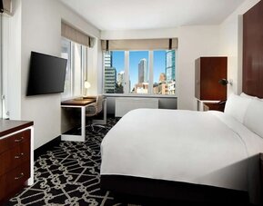 Day use room with workdesk at Hilton Brooklyn New York.