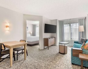 Day use suite with lounge area and workspace at Sonesta ES Suites San Antonio Downtown Alamo Plaza.