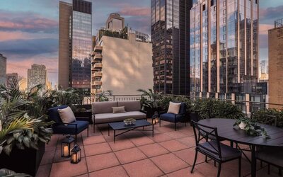 Rooftop lounge at The Benjamin Royal Sonesta New York.
