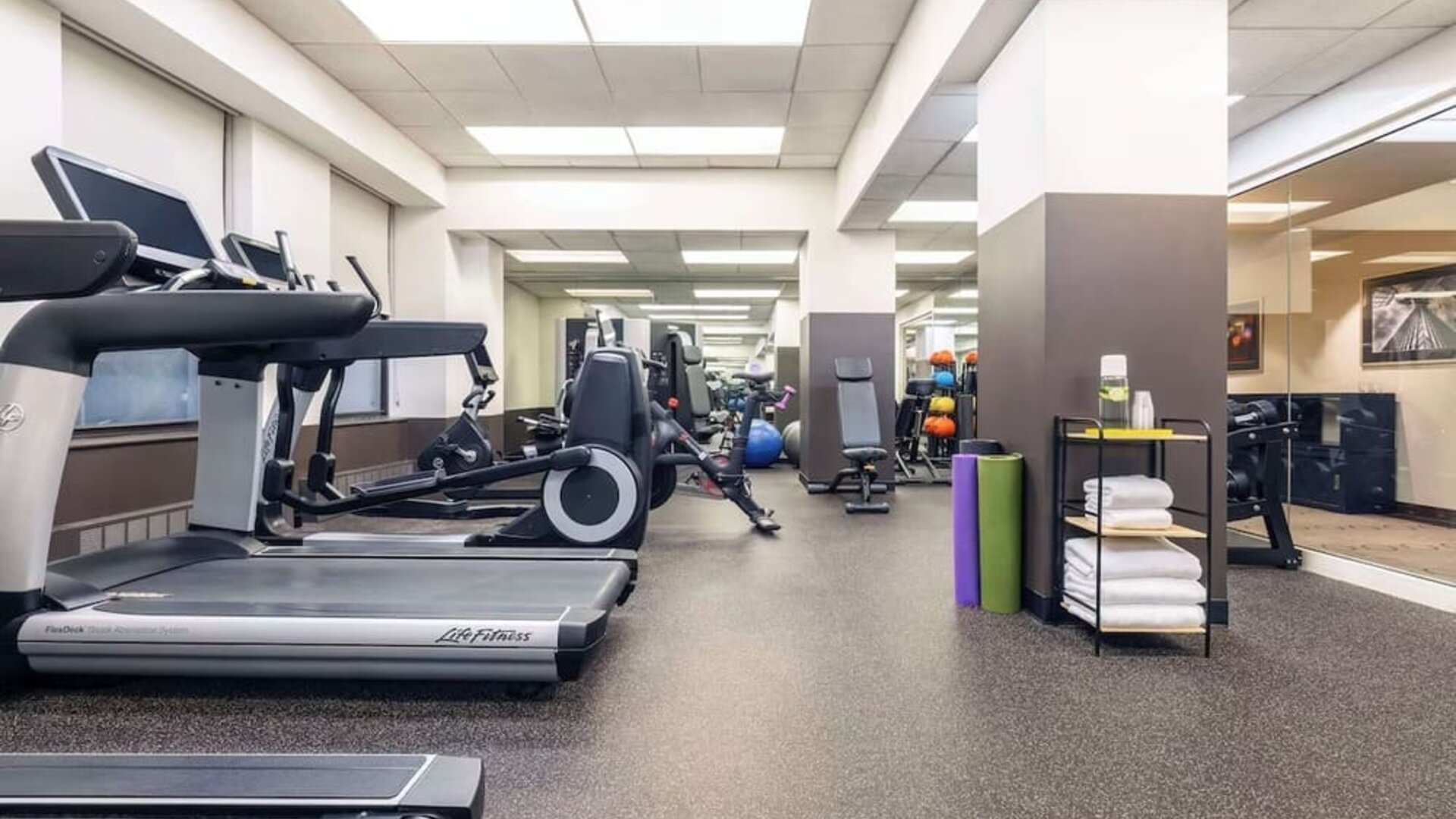 Fully equipped fitness center at The Benjamin Royal Sonesta New York.