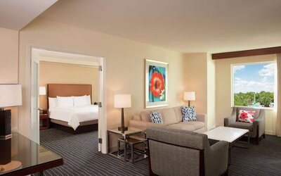 Day use room with living area at Hilton Orlando.