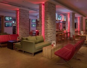 Hotel lounge at Hyatt Regency New Brunswick.