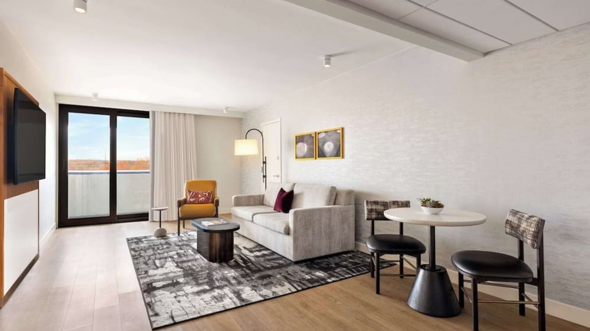 Spacious king room at Hyatt Regency New Brunswick.