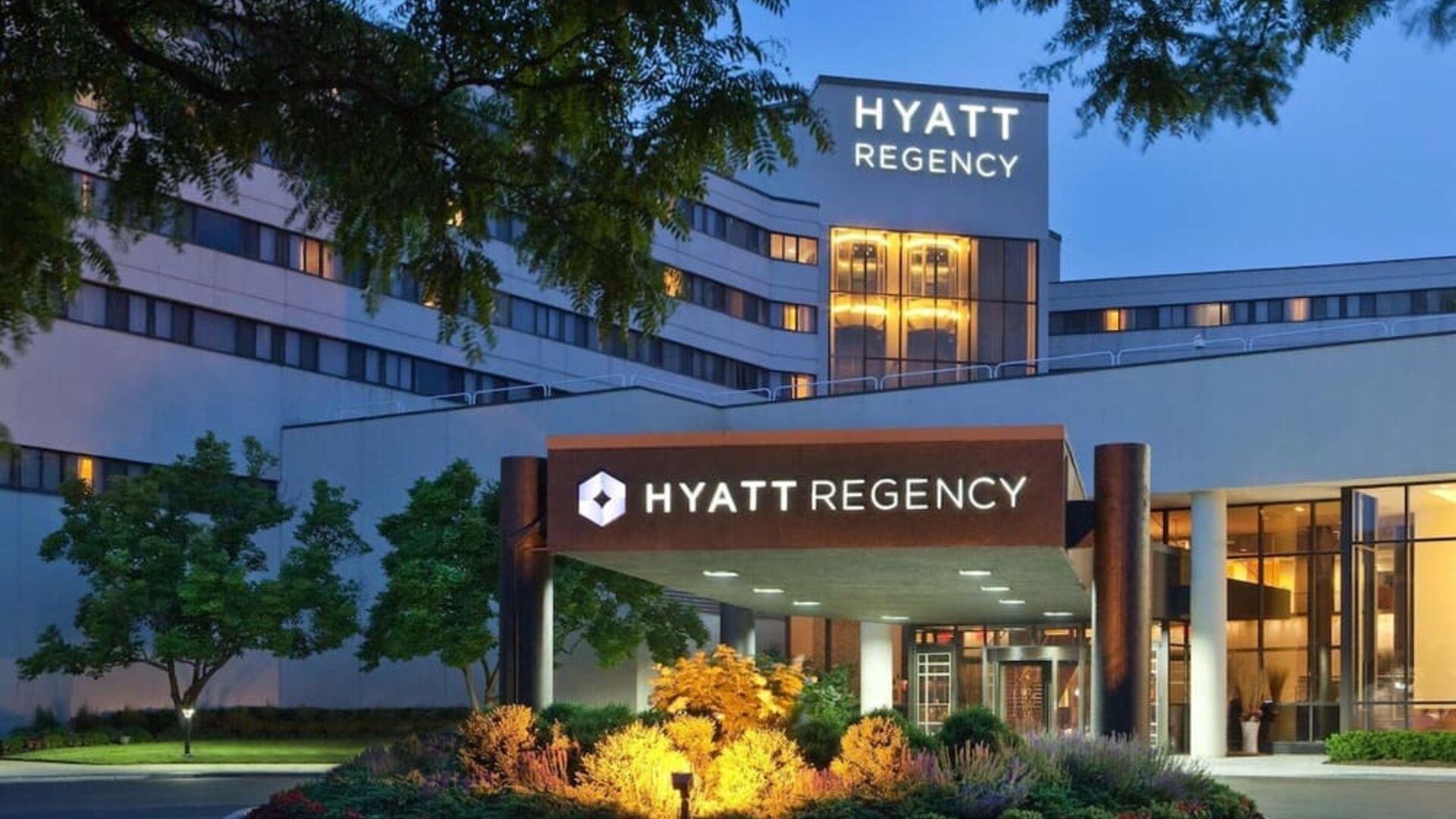 Hotel exterior at Hyatt Regency New Brunswick.