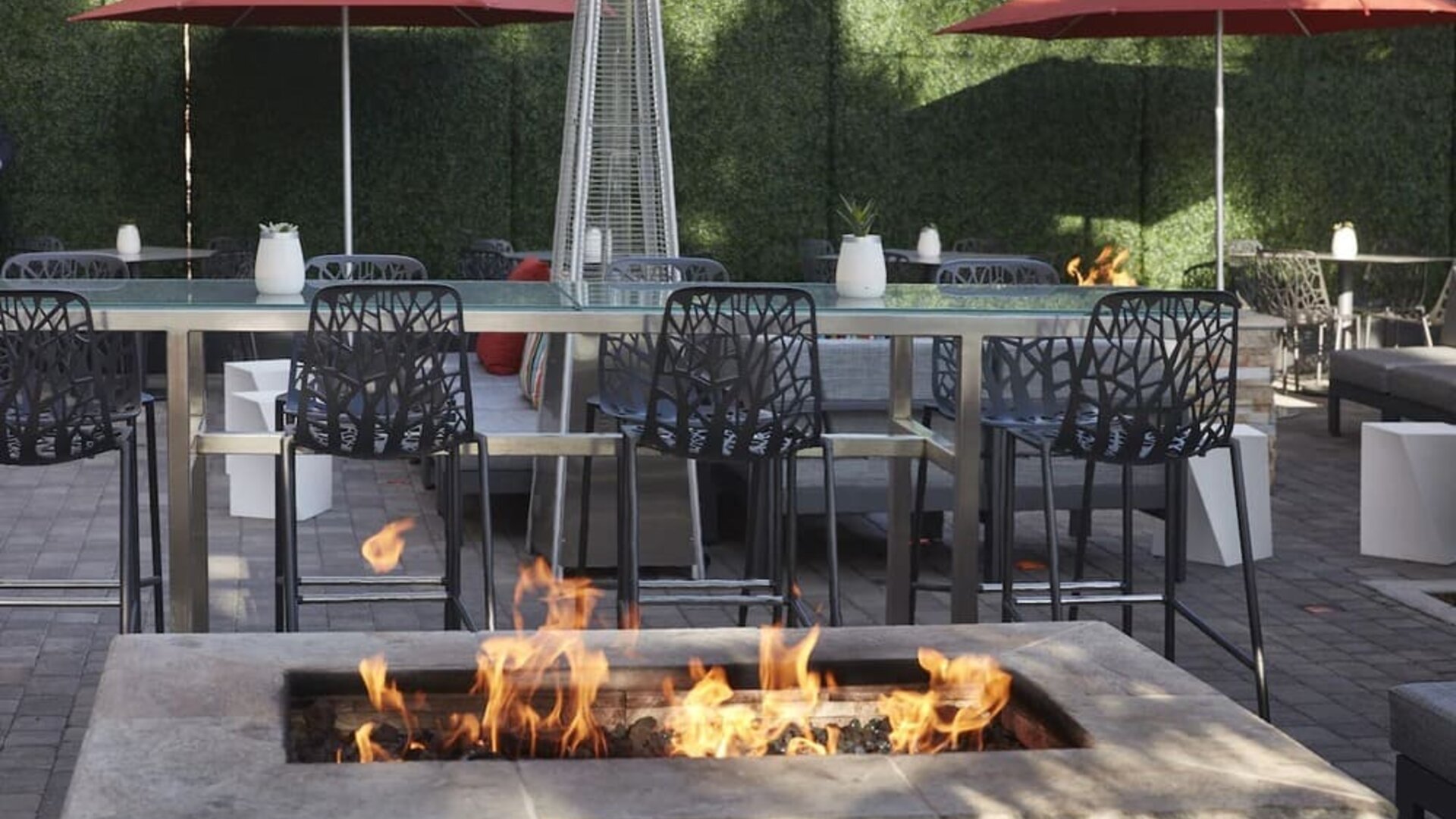 Firepit in the garden perfect for coworking at Embassy Suites By Hilton San Diego-La Jolla.