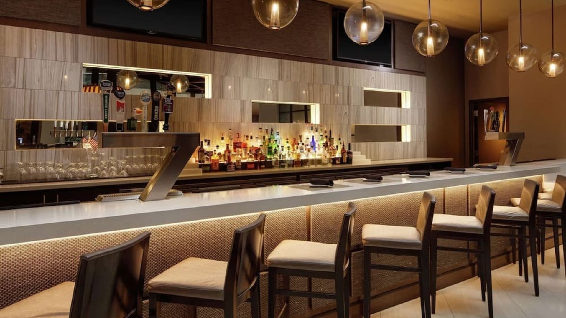 Hotel bar at Embassy Suites By Hilton Crystal City-National Airport.