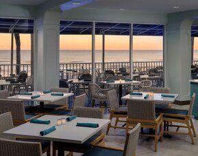 Restaurant area perfect for co-working at DoubleTree Beach Resort By Hilton Tampa Bay - North Redington.