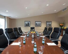 Meeting room at DoubleTree By Hilton Grand Rapids Airport.