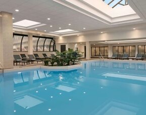 Relaxing indoor pool at DoubleTree By Hilton Canton Downtown.