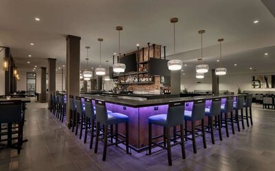 Hotel bar at DoubleTree By Hilton Canton Downtown.