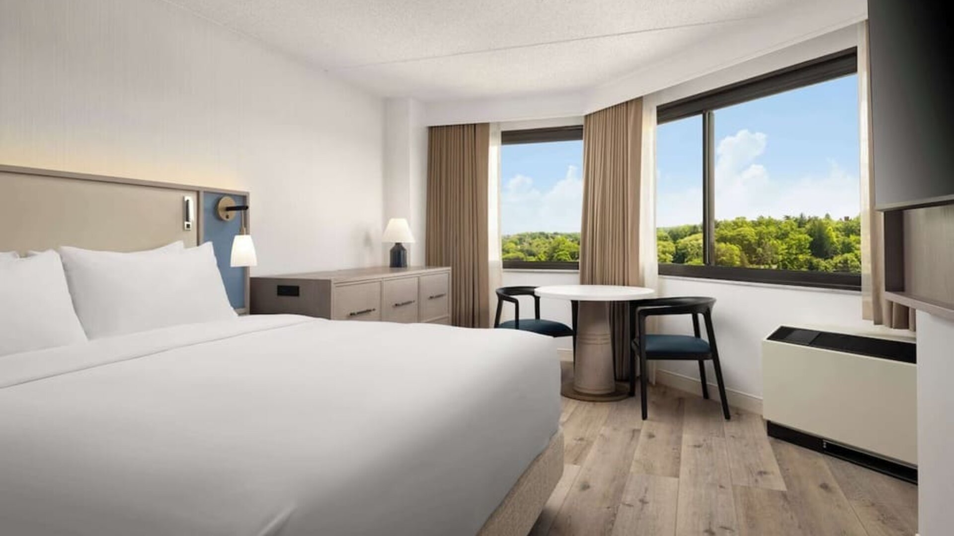 Bright and spacious day use room at Sonesta White Plains Downtown.