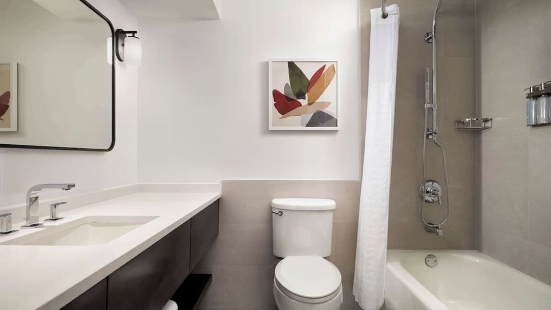 Private guest bathroom at Sonesta White Plains Downtown.