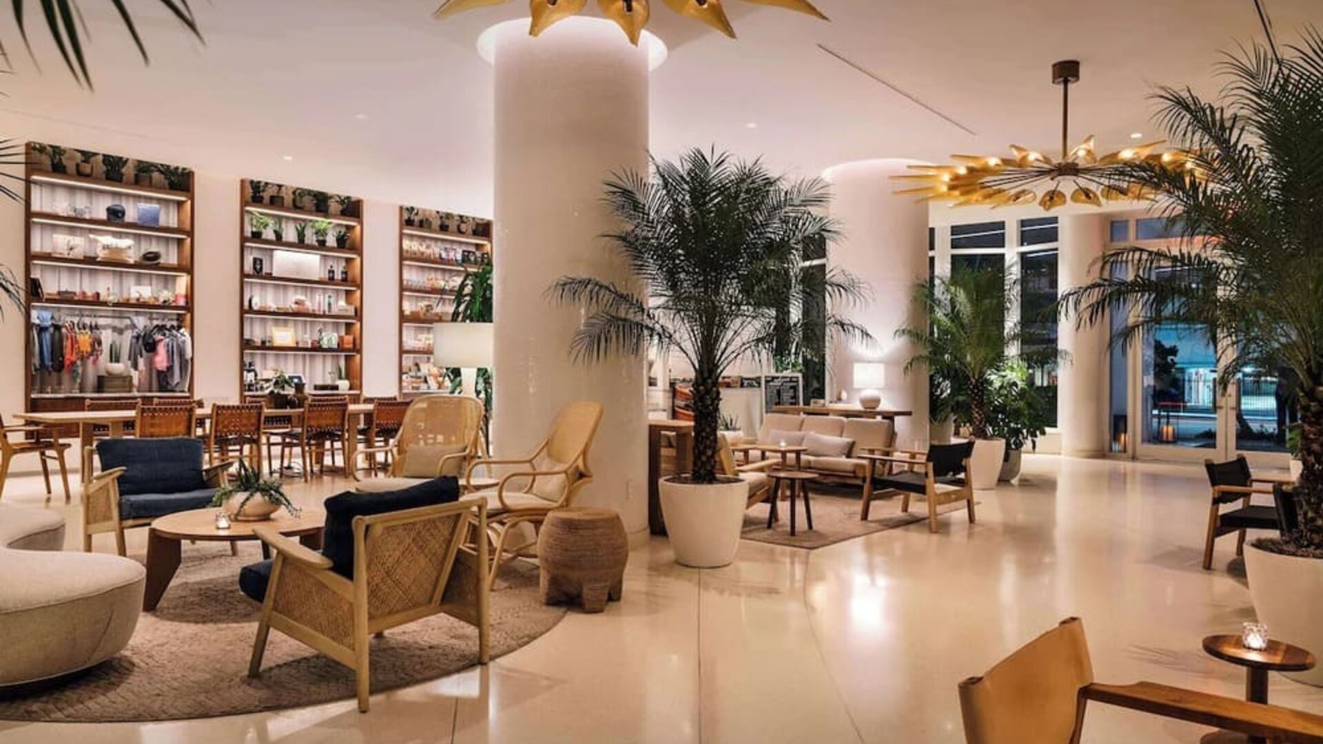 Lobby lounge at Nautilus Sonesta Miami Beach.