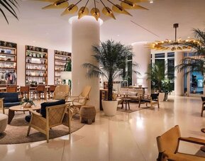 Lobby lounge at Nautilus Sonesta Miami Beach.
