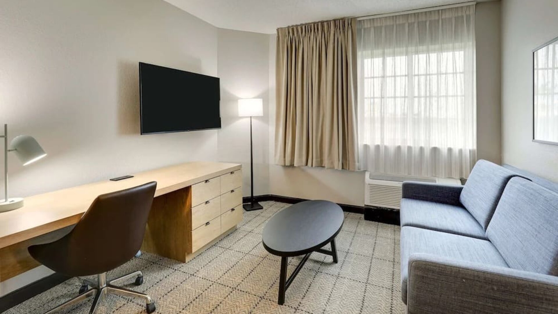 Room workspace at Sonesta Simply Suites Miami Airport Doral.