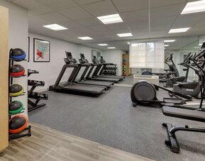 Fully equipped fitness center at Sonesta Simply Suites Miami Airport Doral.