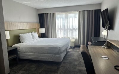 Bright and spacious day use room with work desk and private bathroom at Country Inn & Suites By Radisson, Chicago O'Hare South.