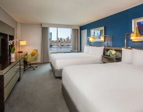 Bright and spacious day use twin room at Royal Sonesta Boston.