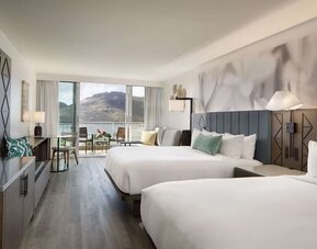 Day use twin room with workdesk and balcony at Royal Sonesta Kaua'i Resort Lihue.