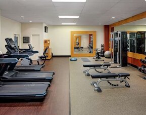 Fitness center at DoubleTree By Hilton Tulsa-Downtown.

