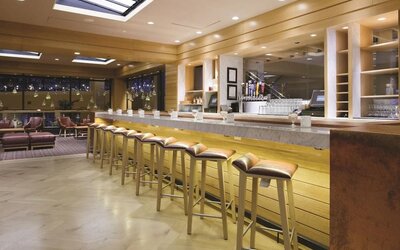 Hotel bar at DoubleTree By Hilton Tulsa-Downtown.

