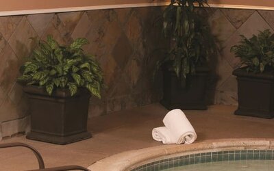 Relaxing indoor spa tub at DoubleTree By Hilton Tulsa-Downtown.

