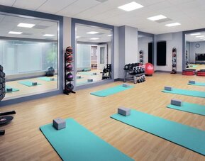 Yoga mats available at Palmer House A Hilton Hotel.