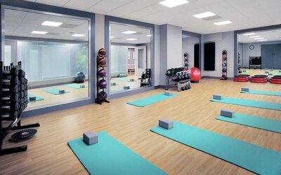 Yoga mats available at Palmer House A Hilton Hotel.