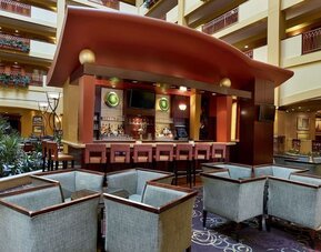 Hotel bar at Embassy Suites By Hilton Hampton Convention Center.