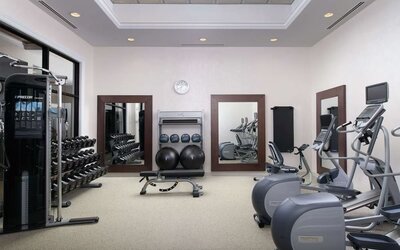 Fitness center at Hilton Garden Inn Memphis Downtown.