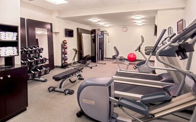 Fitness center at Hilton Garden Inn NYC Financial Center/Manhattan Downtown.
