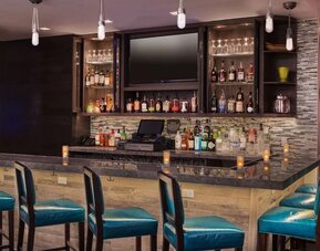 Hotel bar at Hilton Garden Inn NYC Financial Center/Manhattan Downtown.
