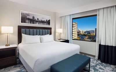 Day use room with natural light at Doubletree By Hilton Houston Medical Center Hotel & Suites.
