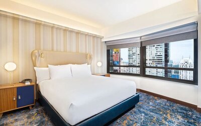 Bright and spacious day use room at New York Hilton Midtown.