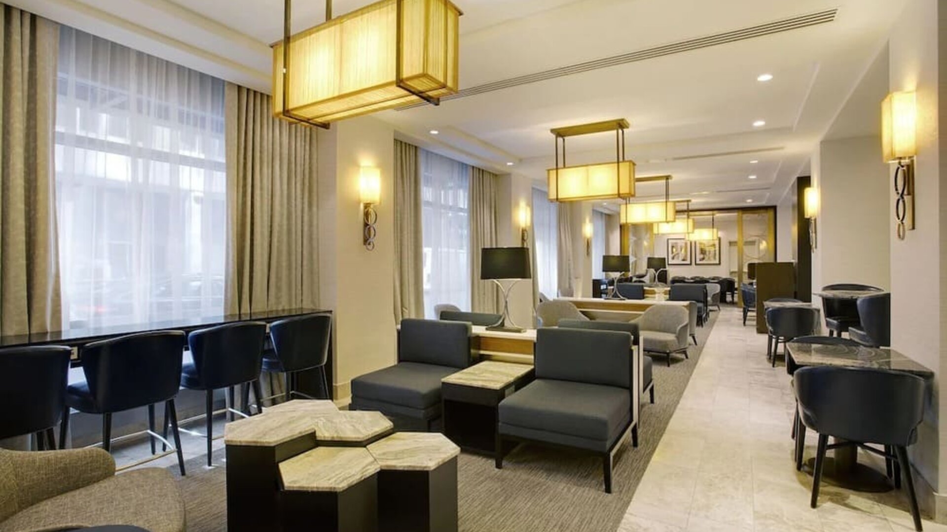 Lounge area at New York Hilton Midtown.