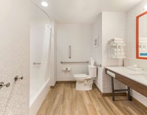 Private guest bathroom at Hampton Inn & Suites Benton Harbor.