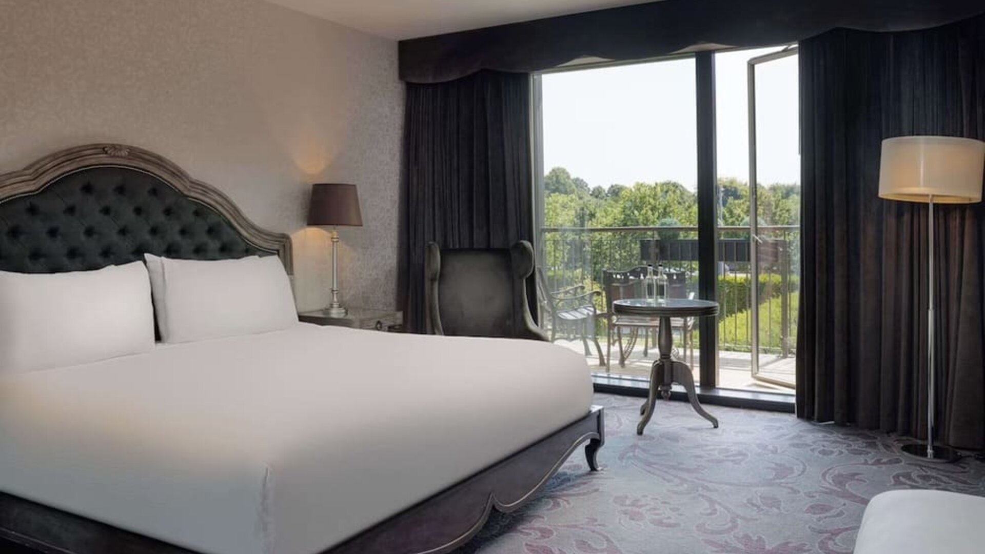 King room with balcony at Hilton London Syon Park.