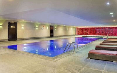 Indoor pool at Hilton London Syon Park.