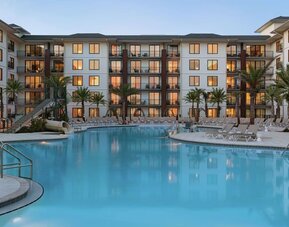 Outdoor pool at Embassy Suites By Hilton Panama City Beach Resort.