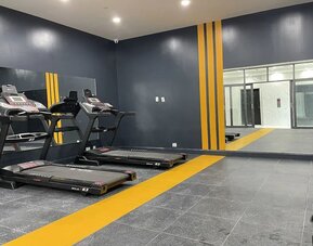 Fitness center at Liberty View Brooklyn Hotel.