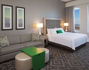 King room at Homewood Suites By Hilton Los Angeles International Airport.