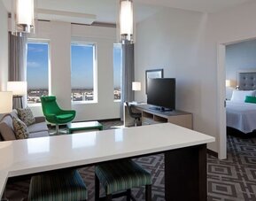 King room at Homewood Suites By Hilton Los Angeles International Airport.