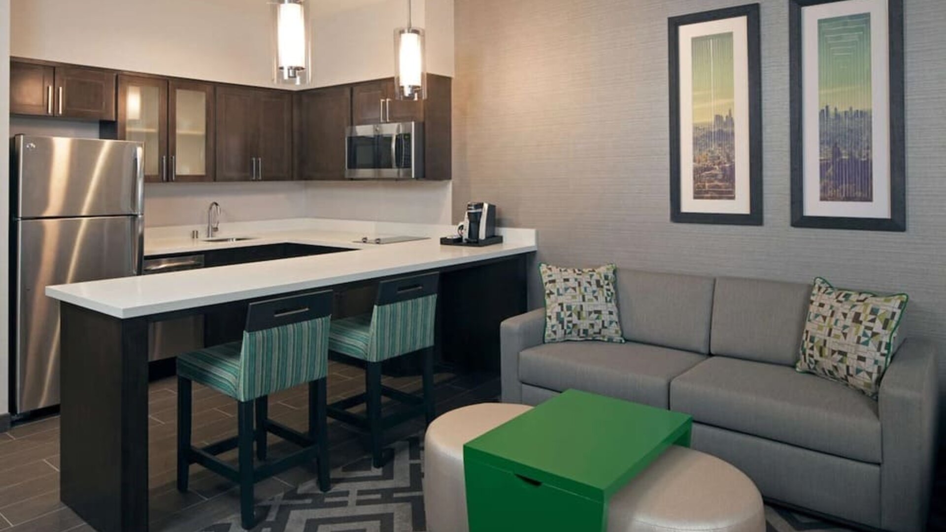 Kitchen available at Homewood Suites By Hilton Los Angeles International Airport.
