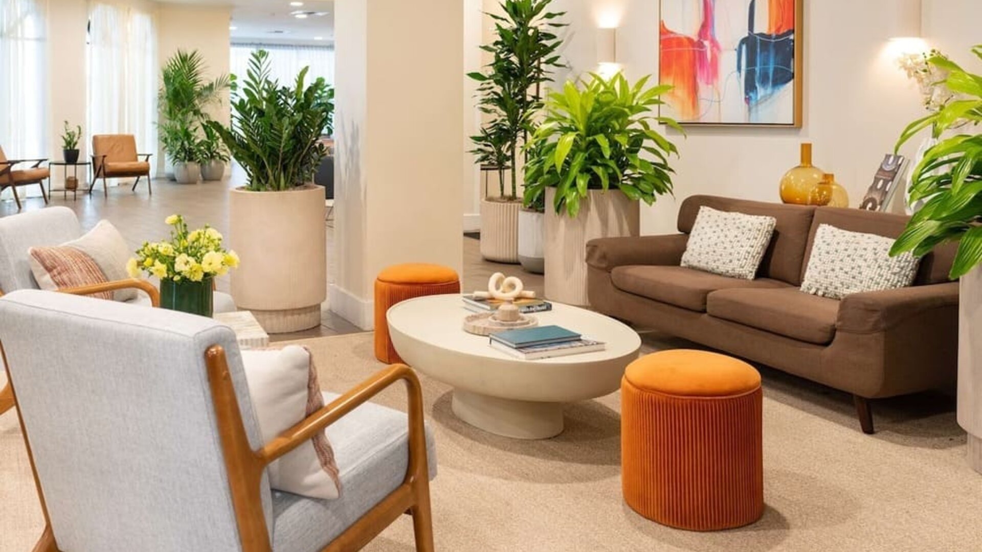 Lobby lounge at Hotel Tampa Riverwalk.