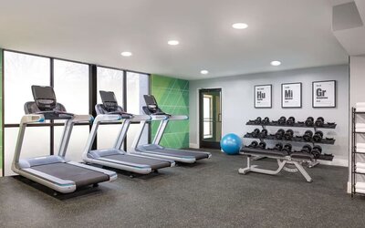 Fitness center at DoubleTree By Hilton Fort Worth South.