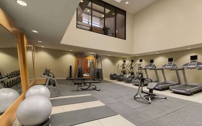 Fully equipped fitness center at Hilton Scottsdale Resort & Villas.