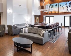 Lobby lounge and workspace at Hampton Inn Los Angeles-Orange County-Cypress.