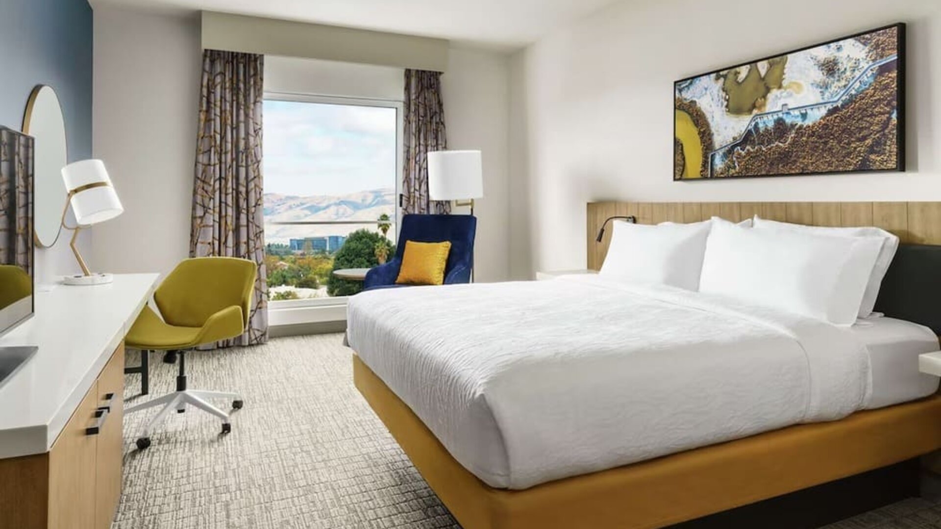 Day use room with work desk at Hilton Garden Inn Sunnyvale.