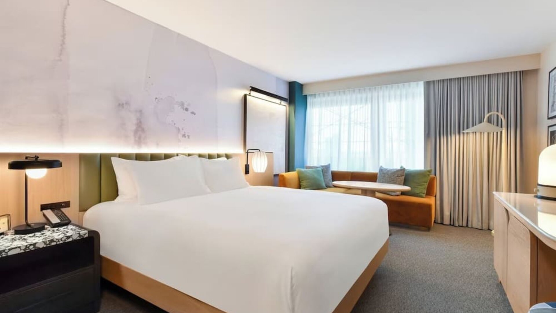 Day use room with king bed at Kimpton Theta New York - Times Square.