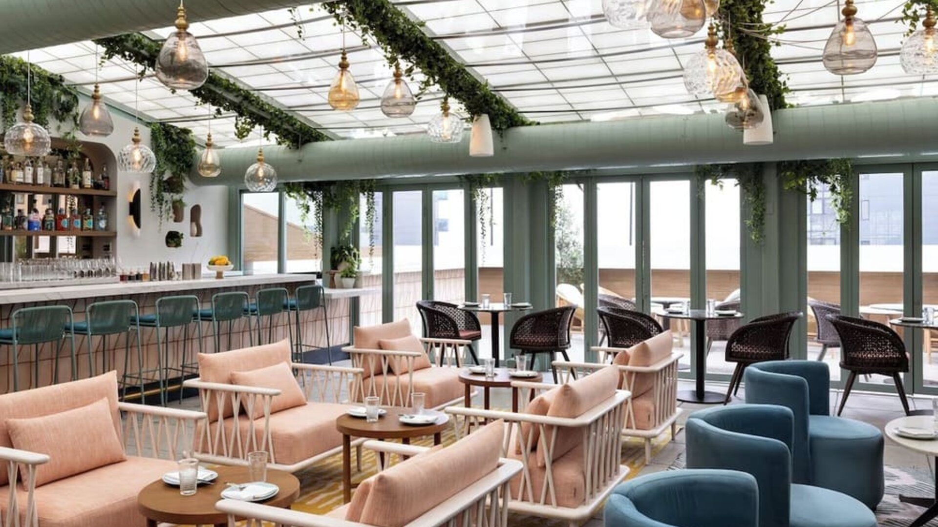 On-site restaurant with comfortable seating at Kimpton Theta New York - Times Square.